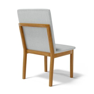 Kit Com 4 Cadeiras Daniela Madeira Maciça Estofada Para Mesa De Jantar Linho Cinza 407