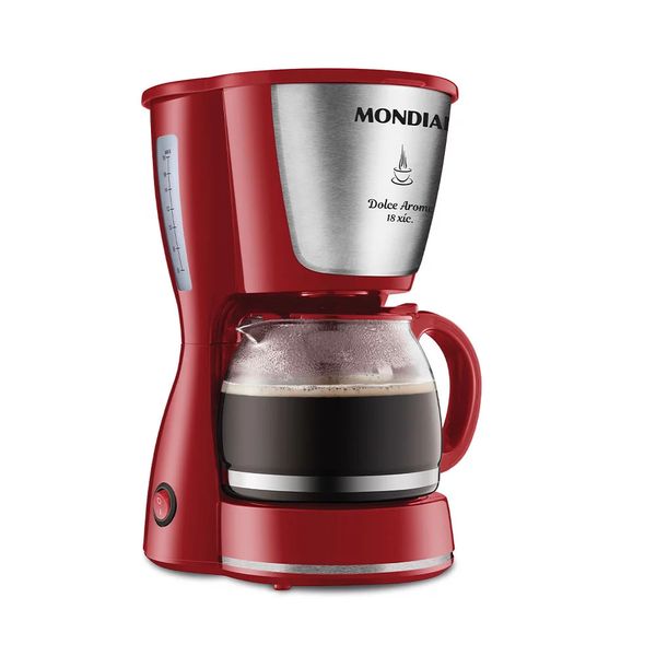 Cafeteira Elétrica com Porta Filtro Mondial Doce Arome Vermelha 18 Xícaras - 127V Cafeteira Elétrica com Porta Filtro Mondial Doce Arome Vermelha 18 Xícaras - 127V