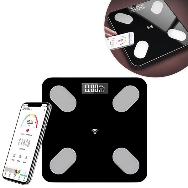 Balança Digital Bioimpedância Bluetooth (Preto)