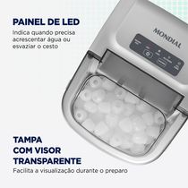 Máquina de Gelo Turbo Mondial Ice Premium MG-12-GI Cinza - 127V