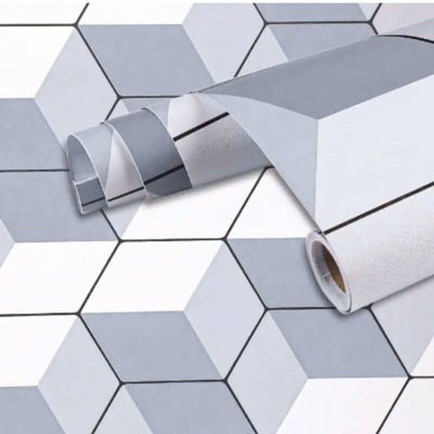 Kit 06 Papel de Parede Adesivo Geométrico PVC 5 Metrosx45cm
