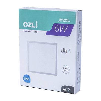 Plafon Led Sobrepor 6w Quadrado 6500k Branco Frio Bivolt -unidade