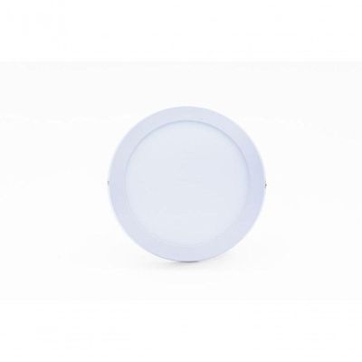 Plafon Led Sobrepor 18w Redondo 3000k Branco Quente Bivolt - Kit Com 5 Un.