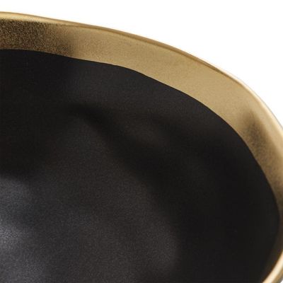 Kit 04 Bowls De Porcelana Dubai Preto E Dourado Wolff
