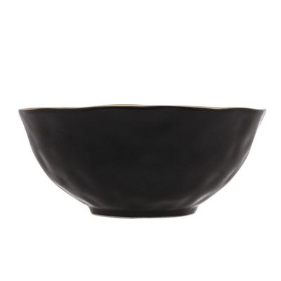 Kit 04 Bowls De Porcelana Dubai Preto E Dourado Wolff