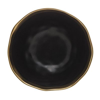Kit 04 Bowls De Porcelana Dubai Preto E Dourado Wolff