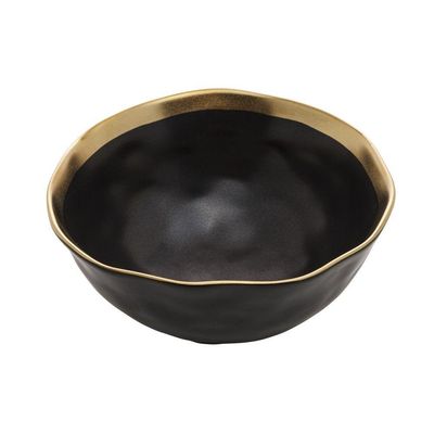 Kit 04 Bowls De Porcelana Dubai Preto E Dourado Wolff
