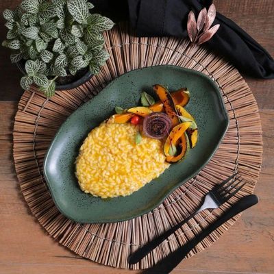 Conjunto Com 04 Travessas Oval Rasa Média 30x20 Cm Orgânico Greenery Porto Brasil