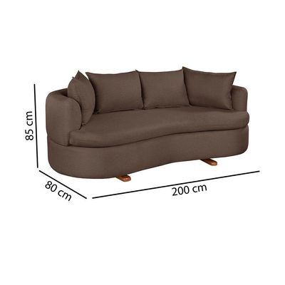 Sofa 4 Lugares Veludo M-204 2m Living Estofados Martins Veludo Marrom