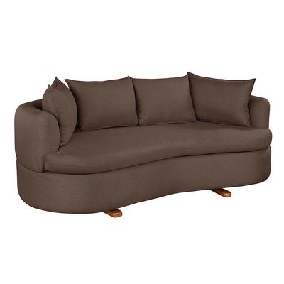 Sofa 4 Lugares Veludo M-204 2m Living Estofados Martins Veludo Marrom