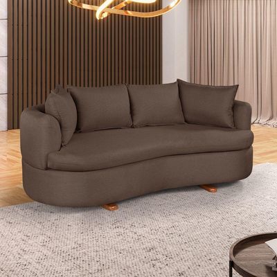 Sofa 4 Lugares Veludo M-204 2m Living Estofados Martins Veludo Marrom