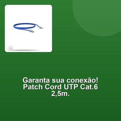 Patch Cord U-utp Cat.6 Cmx 2,5m Azul