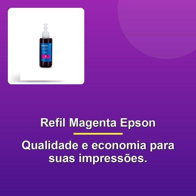 Refil Tinta Magenta Multilaser Epson T664100ml
