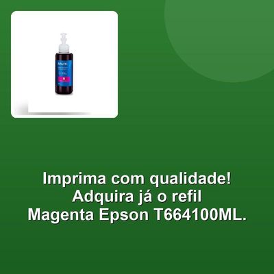 Refil Tinta Magenta Multilaser Epson T664100ml