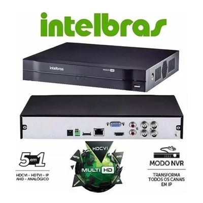 Dvr gravador INTELBRAS 8 canais Full hd + hd 500GB