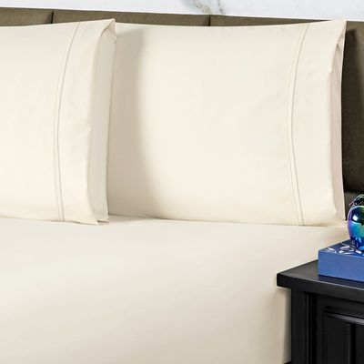 Jogo de Cama Lençol King Conforto Percal 300 Fios 3 Peças - Palha
