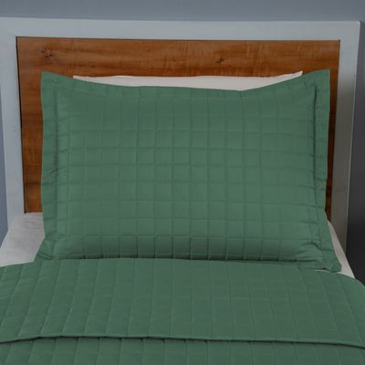 Kit Cobre Leito Matelado Copacabana 2 Peças Solteiro 100% Poliéster Percal 300 Fios - Verde