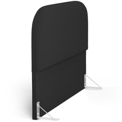 Cabeceira Cama Box King 195cm Orgânica Lanna W01 Bouclê Preto - Lyam Decor