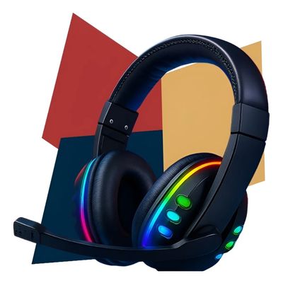 Headset Gamer USB com LEDs Coloridos e Controle