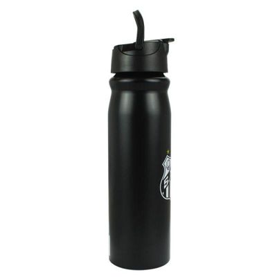 Garrafa Alumínio Com Canudo Santos 650ml Oficial