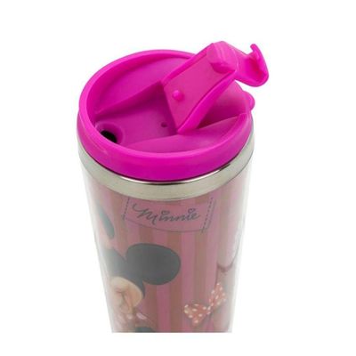 Copo Térmico Minnie Com Tampa Pink 450ml - Disney
