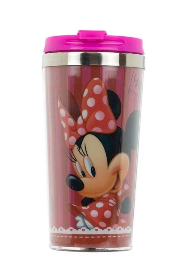 Copo Térmico Minnie Com Tampa Pink 450ml - Disney