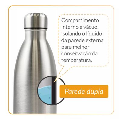 Kit 2 Garrafas de Inox 700ml - Para Academia, Esportes e Dia a Dia
