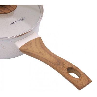Panela De Cerâmica Antiaderente Marmol De Indução 16 Cm Mimo