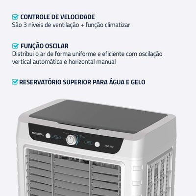 Climatizador de Ar Wind Pro Mondial Branco/Cinza 260W 220V CL-65L