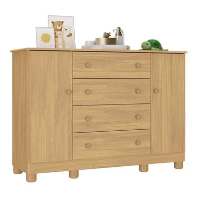 Cômoda Infantil 125cm 2 Portas E 4 Gavetas Allegra Multimóveis Mp4445 Madeirado Madeirado