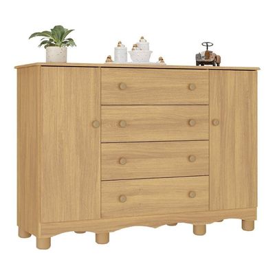 Cômoda Infantil 125cm 2 Portas E 4 Gavetas Dengo Multimóveis Mp4440 Madeirado Madeirado