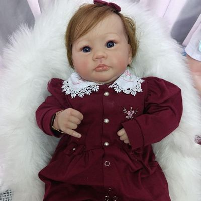 Bebe Reborn Menina, Corpo De Pano Macio, Realista, Cabelo Implantado Fio A Fio