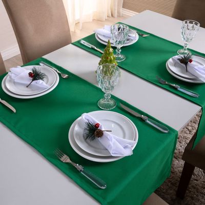 Caminho de Mesa Basic Liso 1 Peça 1,30m x 40cm Decorativo Tecido Oxford - Verde