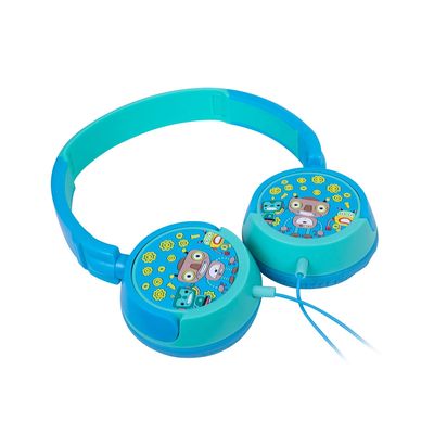 Headphone Kids OEX Robôs HP305 Giratórios e Alcochoados Azul Claro