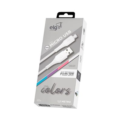 Cabo Micro USB ELG M512W Branco 1,2m