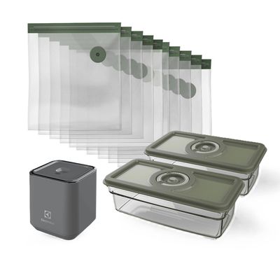 Conjunto Seladora Portátil com 10 Sacos e 02 Potes Herméticos para Fechamento a Vácuo Não se aplica