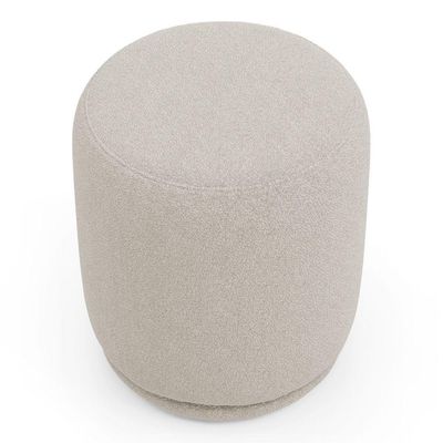 Poltrona Com Namoradeira E Puff Orgânico Mavi Bouclê Bege - Desk Design