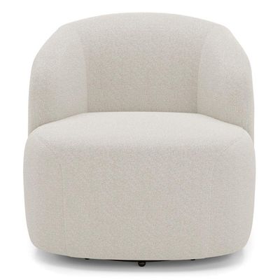 Poltrona Giratória E Sofá Orgânico Living Leez 170cm 02 Lugares Bouclê Off White - Desk Design