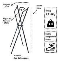 Pé Churrasqueira Bafinho Aço Galvanizado Grande 90x48x26cm