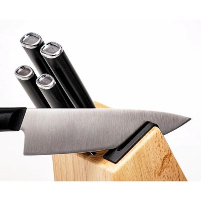 CONJUNTO KITCHENAID DE FACAS FORJADAS COM CEPO EM MADEIRA KE5PSTANOBG
