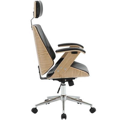 Cadeira Para Escritório Presidente Giratória Office Natural Polaris Corano R01 Preto - Lyam Decor