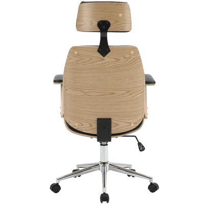 Cadeira Para Escritório Presidente Giratória Office Natural Polaris Corano R01 Preto - Lyam Decor