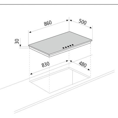 COOKTOP MATRIX GLEM SEMIPROFISSIONAL A GÁS 5 BOCAS INOX 86CM (GLMGT951HIX)