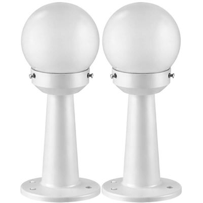 Jogo 2 Luminárias Globo 14x43cm Balizador Jardim E27 Bivolt Bivolt
