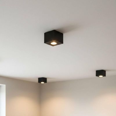 Luminária Plafon Sobrepor Preto 13x10,5cm Bivolt Dital Bivolt
