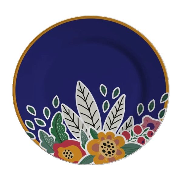 Prato de Sobremesa Cazza Anthropologie em Melamina Azul Prato de Sobremesa Cazza Anthropologie em Melamina Azul