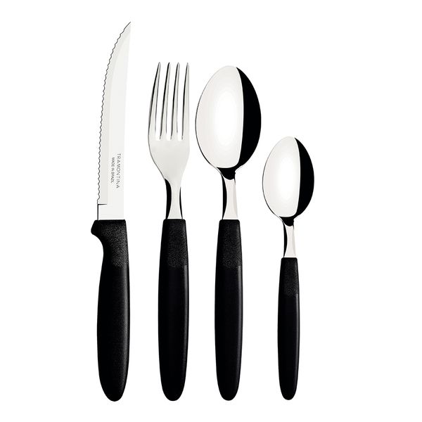 Faqueiro Tramontina Ipanema Preto com 24 Peças Faqueiro Tramontina Ipanema Preto com 24 Peças