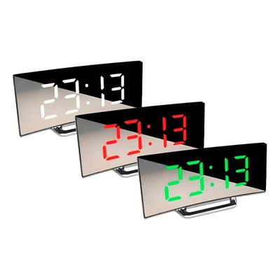 Relógio Digital de Mesa Curvado Espelhado