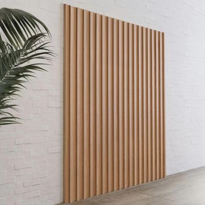 Painel Ripado de Madeira Para Sala Quarto 134x183cm Bairon D03 Freijó - Lyam Decor