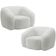 Kit 02 Poltronas Decorativa Orgânica Para Sala Living Emery M05 Bouclê Creme - Lyam Decor